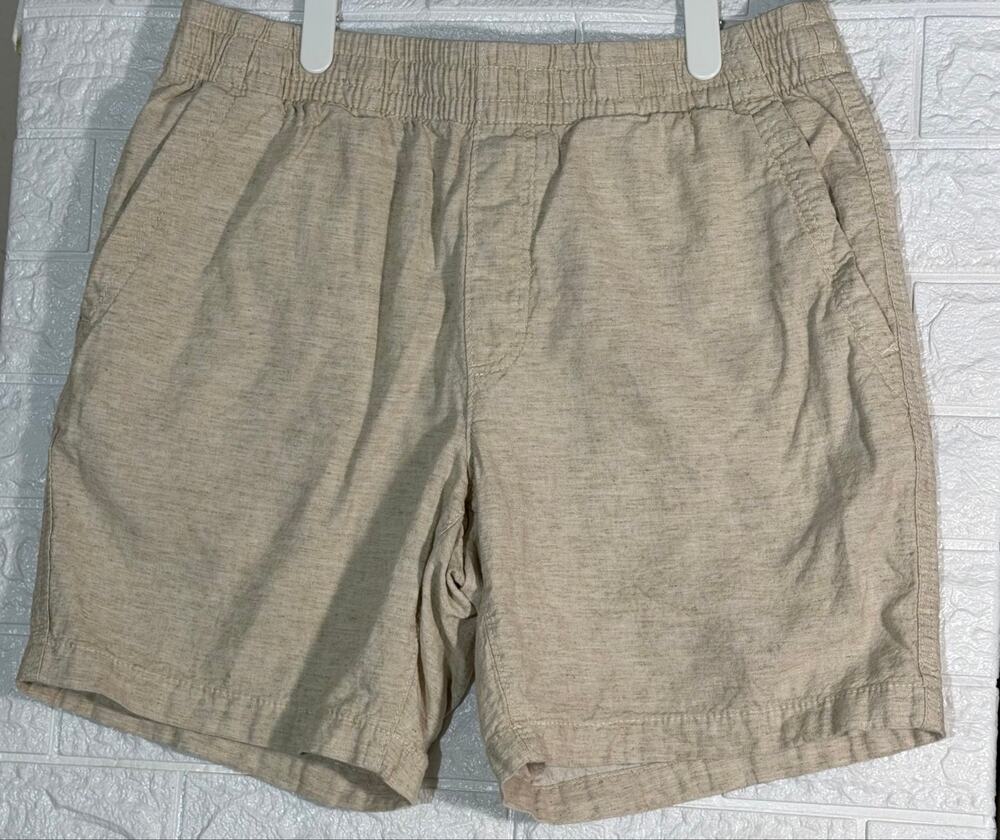 Sonoma Goods For Life Men’s Linen Blend Pull-On Shorts Beige Size M